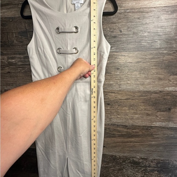 Carmen Marc Valvo Cream Sheath Mini Dress Cap Sleeves - Picture 13 of 14